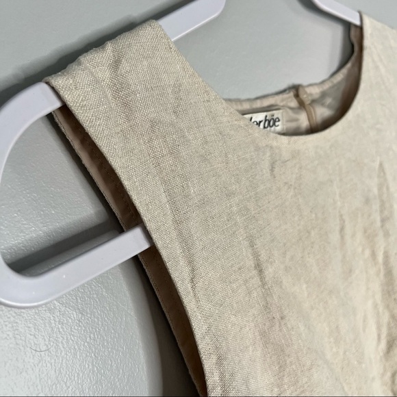 TYLER BOE 100% LINEN BIEGE SLEEVELESS SUMMER MAXI DRESS SIZE 8. - Picture 3 of 6